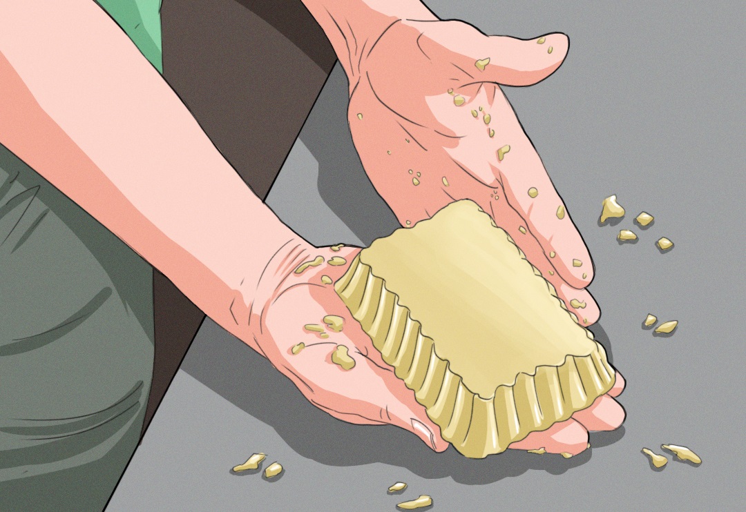 make butter into a mold illustration